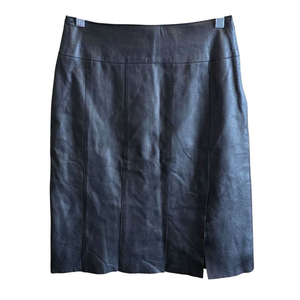 Carlisle Black Leather Pencil Skirt Size 2 Sleek Statement Piece